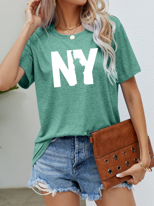 NY the Statue of Liberty Graphic Tee (Leaf)