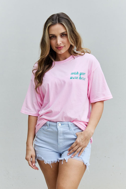 "Wish You Were Here "Oversized" Graphic T-Shirt
