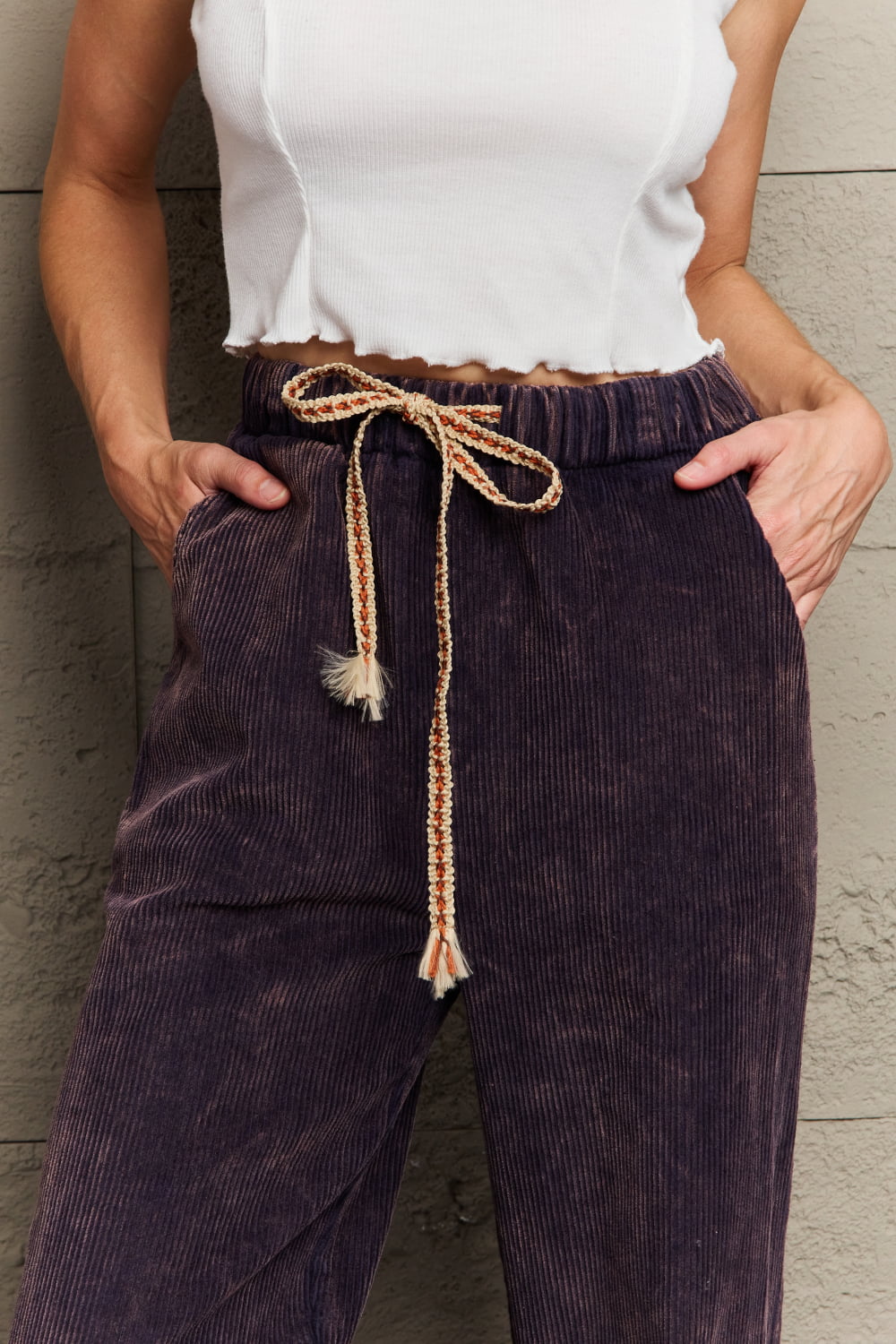 Corduroy Straight Fit Pants in Midnight Navy