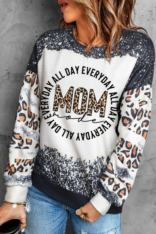 Pre-Order* Mom Leopard Drop Shoulder Sweatshirt